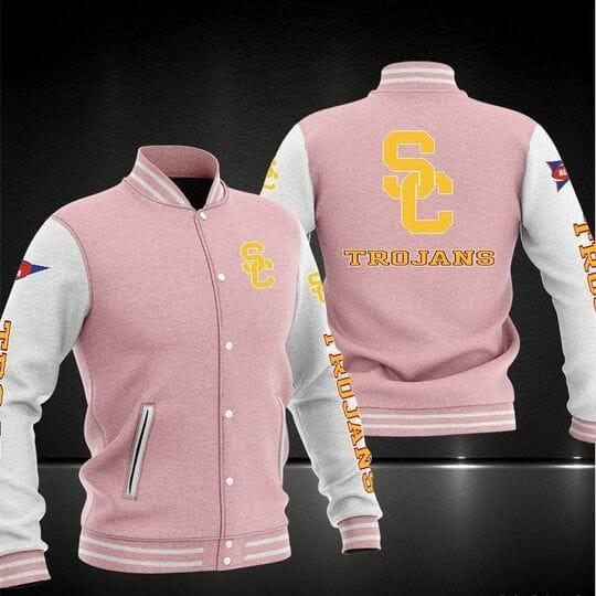 USC Trojans Pink Baseball Jacket