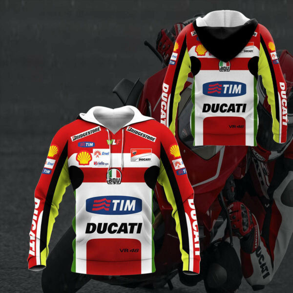 Ducati Racing Shirt 634, 3d Hoodie Zip Hoodie 475
