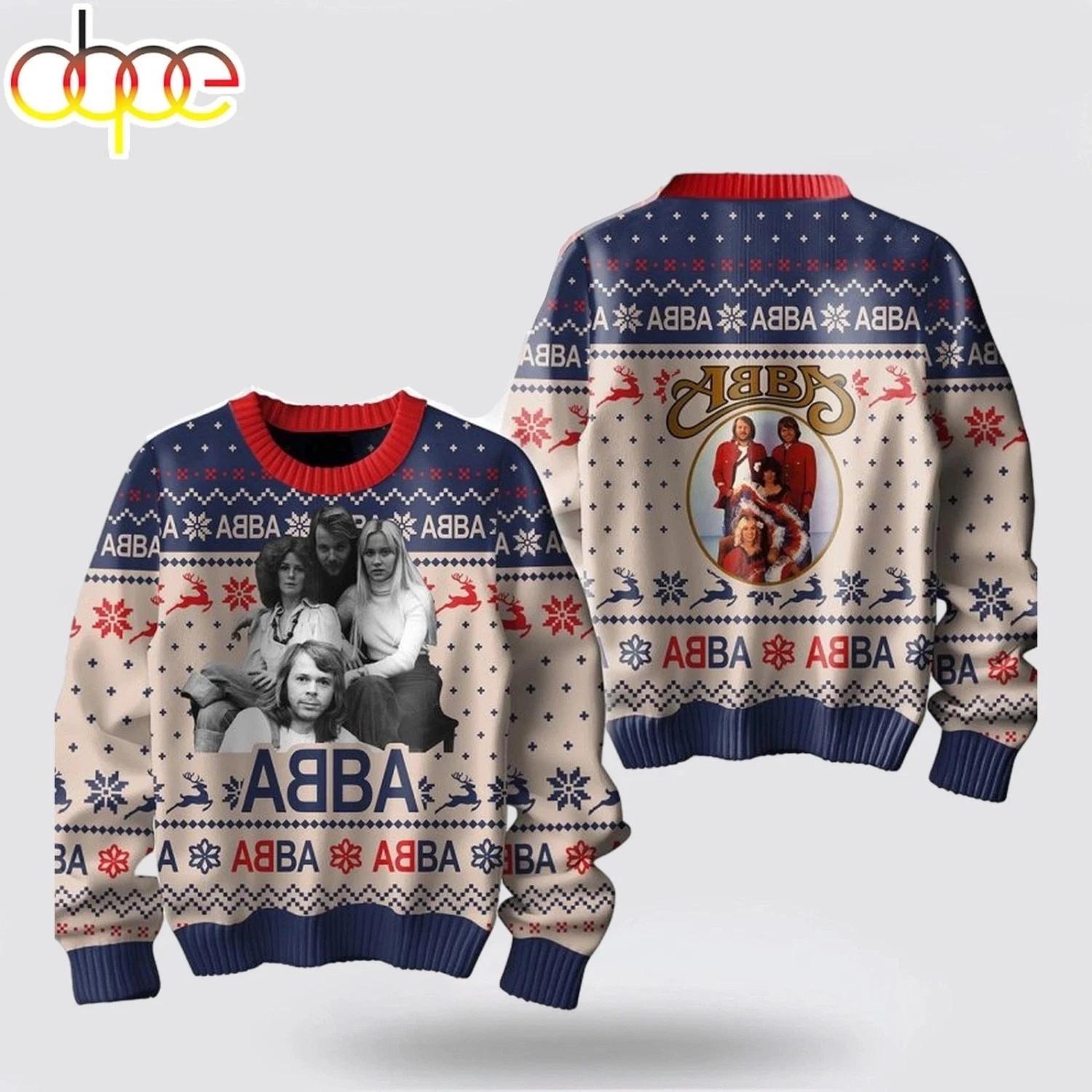 Abba Merry Christmas And Happy New Year 2025 Ugly Christmas Sweater