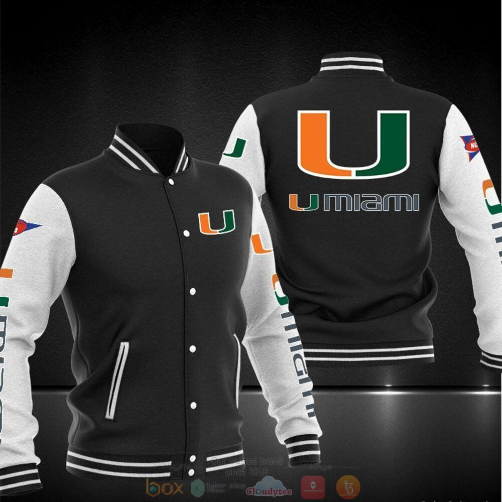 Miami Hurricanes Black Baseball Jacket
