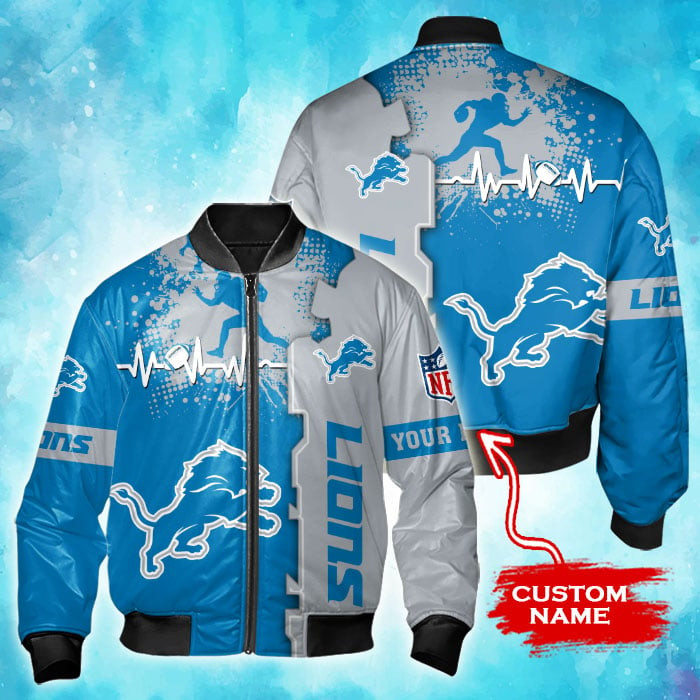 Detroit Lions Personalized Thick Bomber Jacket CSBBT152