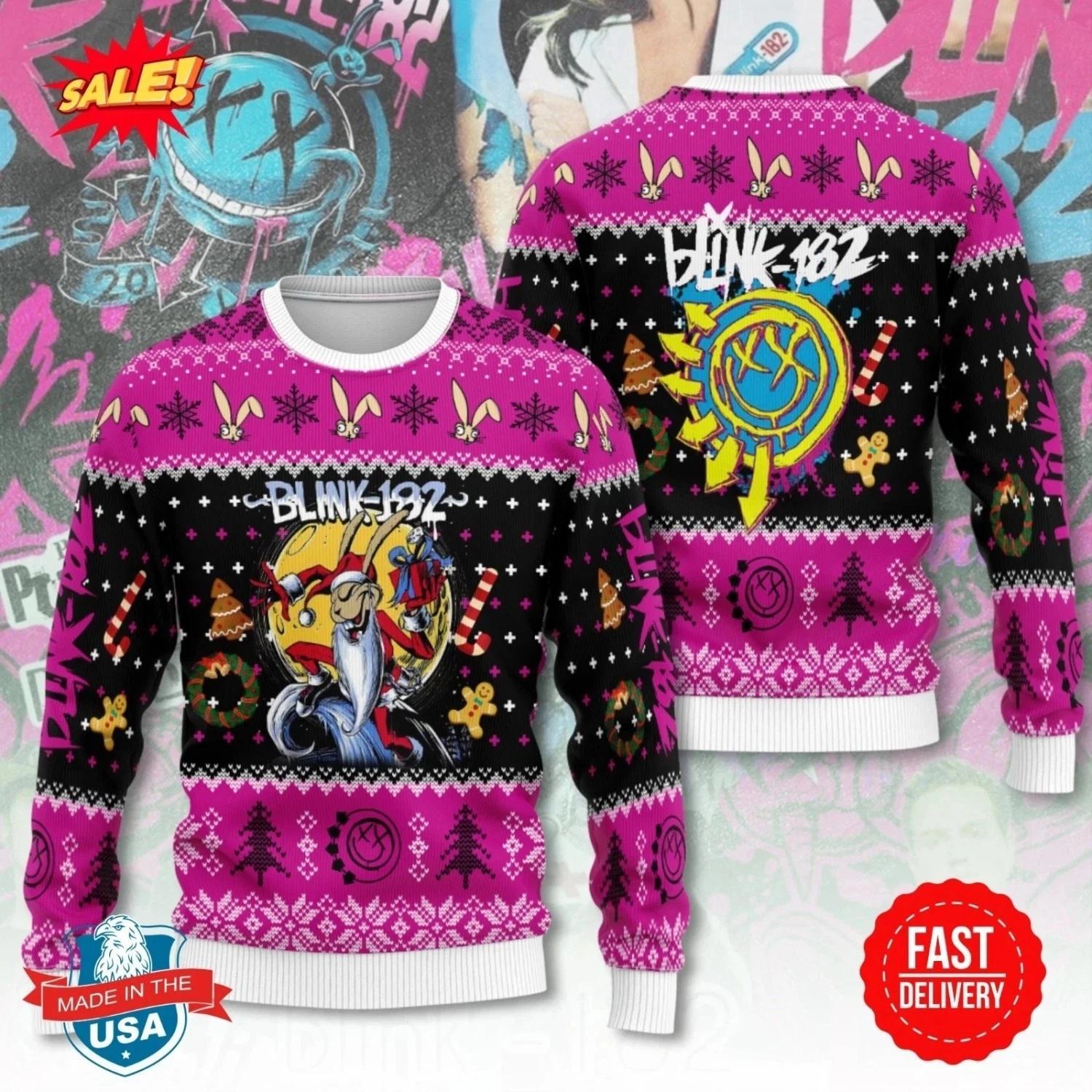 Merry Christmas Blink-182 3D Ugly Christmas Sweater