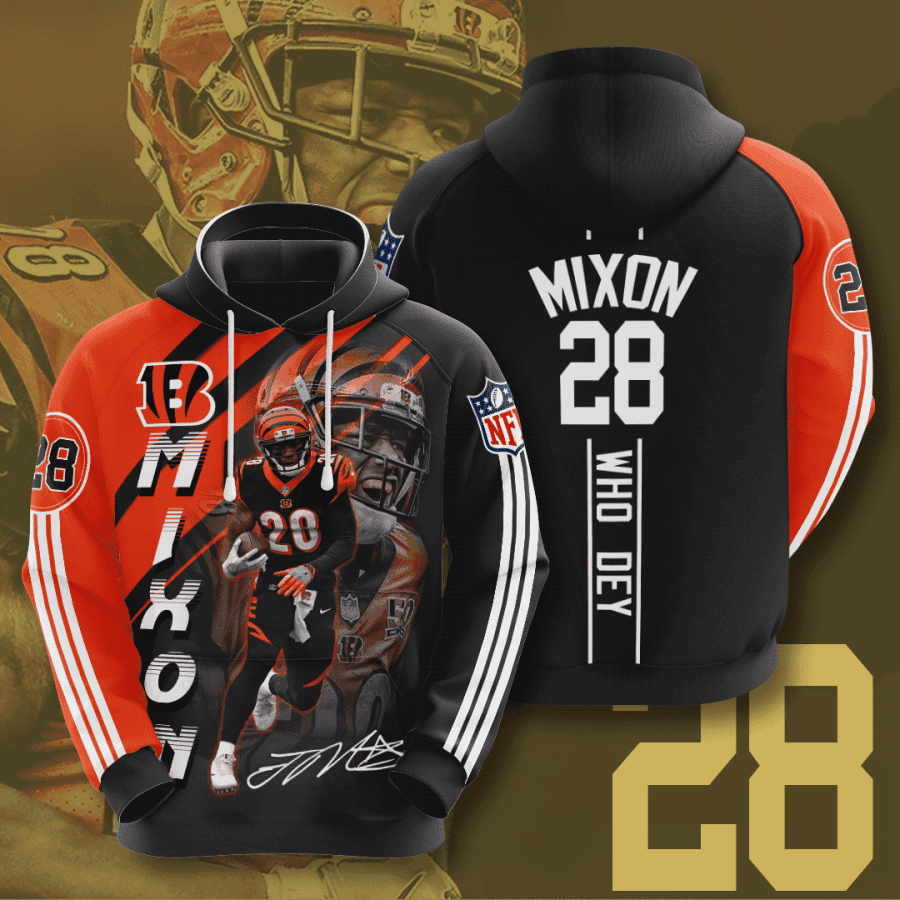 Cincinnati Bengals Joe Mixon 3D All Over Print Hoodie & Zip Hoodie