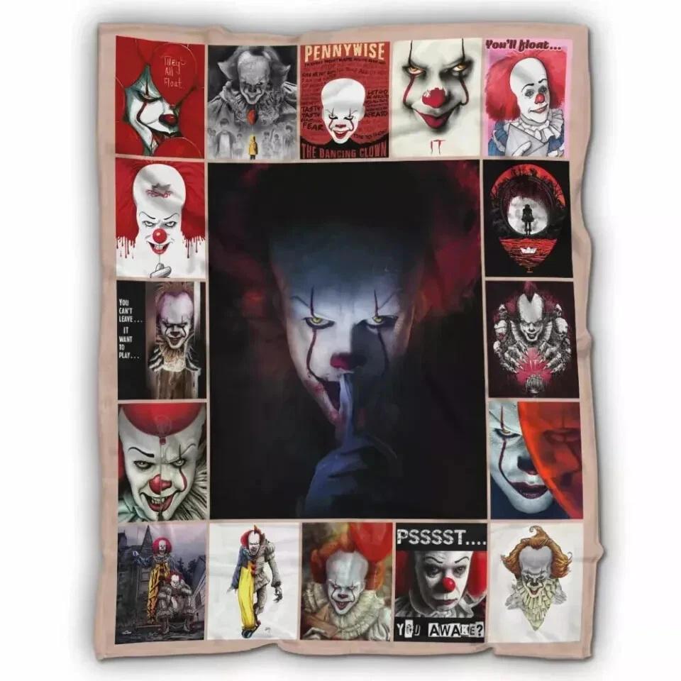 Pennywise Horror Fleece Sherpa Blanket
