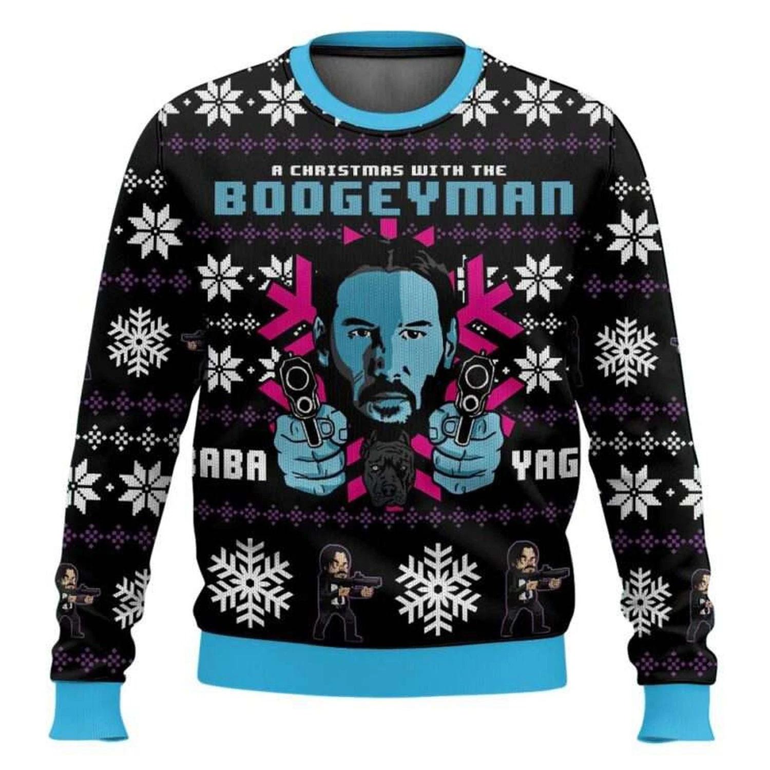Christmas With The Boogeyman John Wick Ugly Christmas Sweater