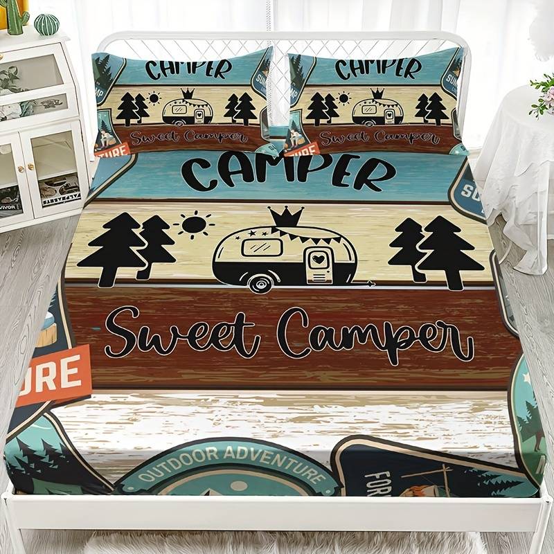 Camping Bedding Set Camper Sweet Camper Van Duvet Covers