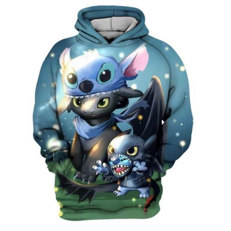 Stitch And Toothless Stay Different Stay Weird Gift For Fan 3d Hoodie All Over Printed Hoodie