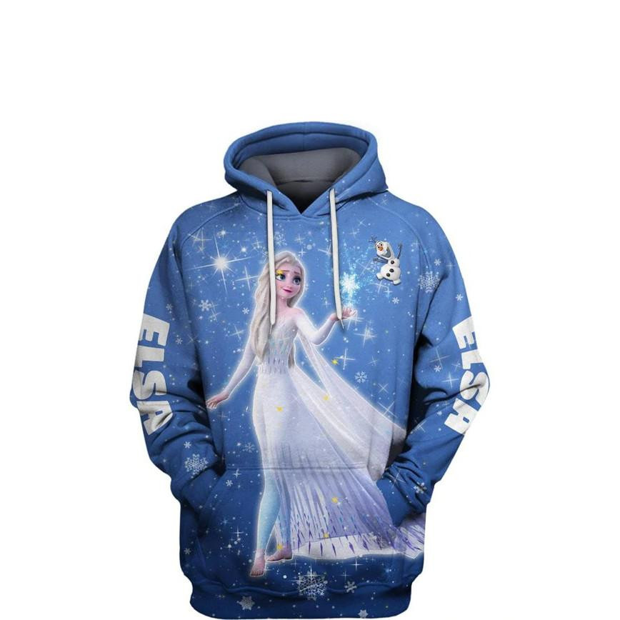 Elsa Of Arendelle, Elsa Princess Frozen Cartoon All Over Print Hoodie