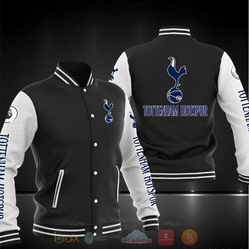 Tottenham Hotspur FC Black White Baseball Jacket