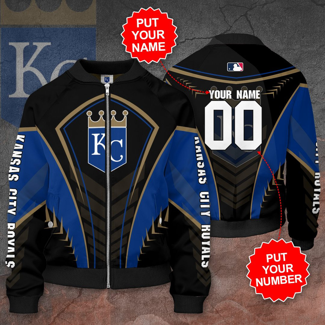 Kansas City Royals Custom Name Number Bomber Jacket