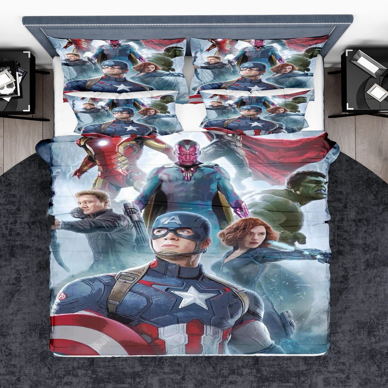 MV Bedding Set Avengers Fighting With Vision Duvet Covers