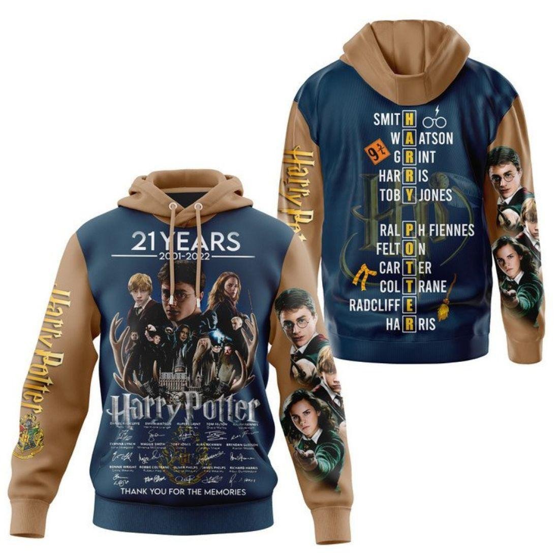 Harry Potter 2001 2022 21 Years Thank You For The Memories All Over Print Hoodie