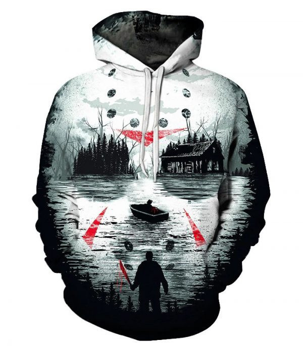 Jason Voorhees Friday the 13th Crystal Lake Art 3D All Over Print Hoodie & Zip Hoodie