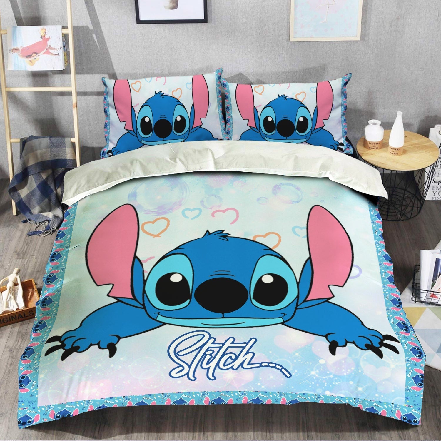 Lilo And Stitch Bedding Set Stitch Graphic Pattern Duvet Covers