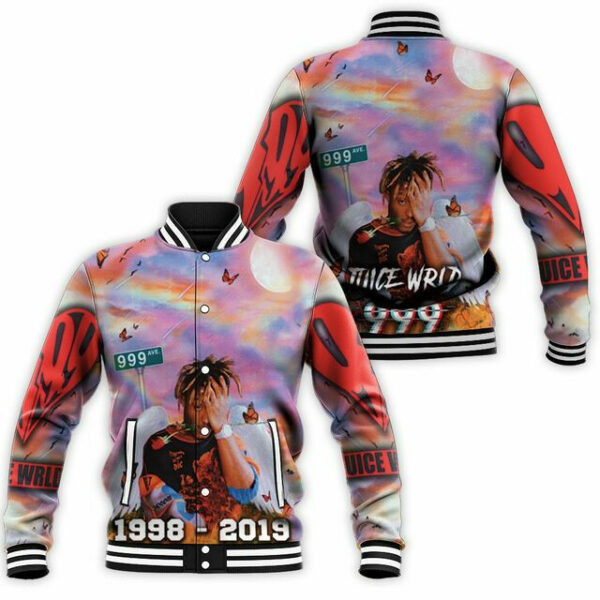 Juice Wrld 999 Ave Butterfly On Juice World Paradise 6k727 Gift For Fan Baseball Jacket 555