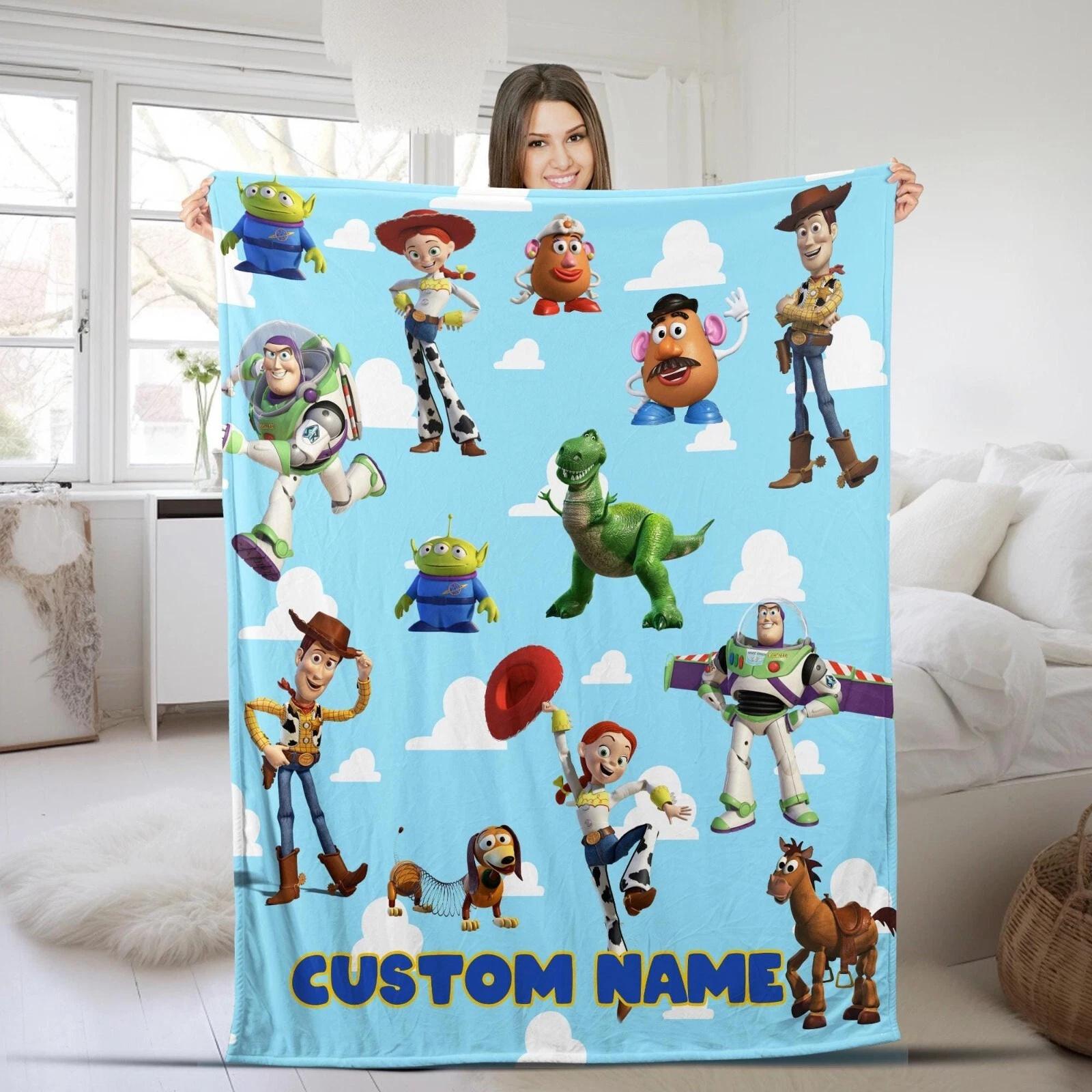 Custom Name Toy Story Fleece Sherpa Blanket
