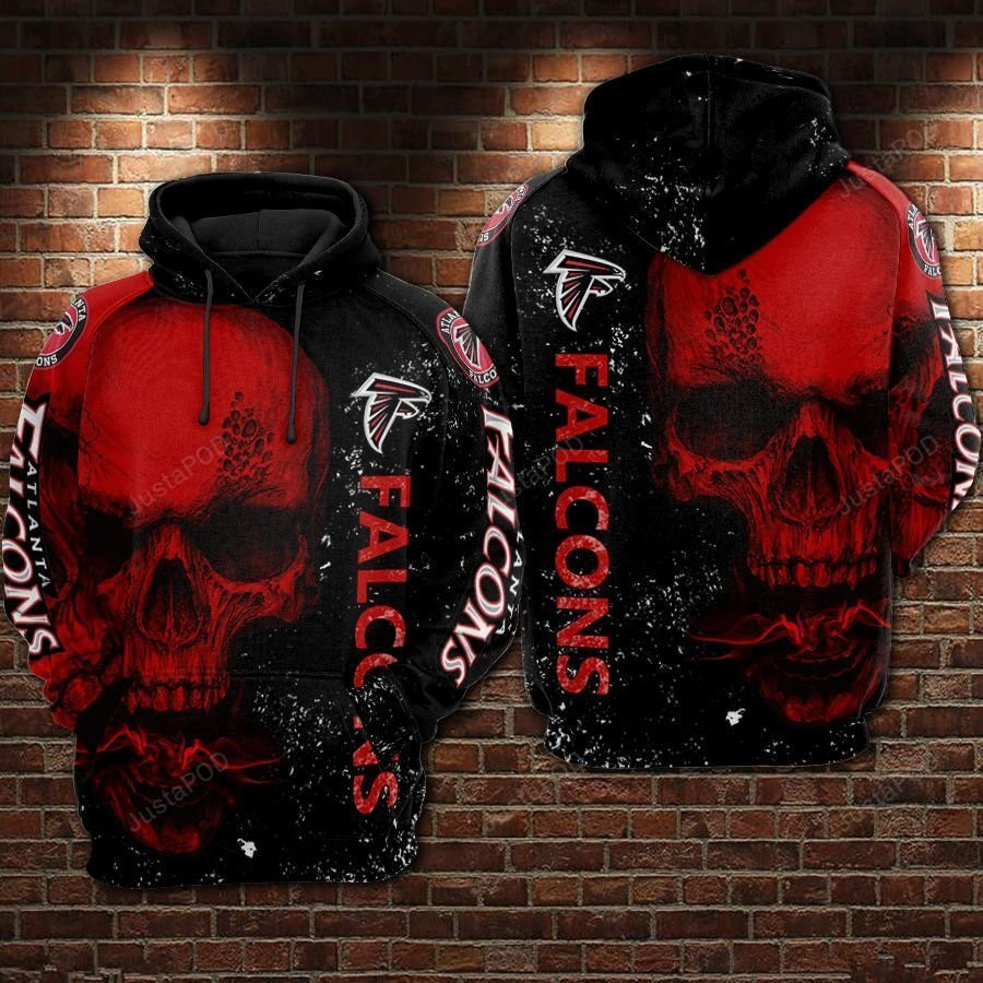 Atlanta Falcons Ncaa Football Skull Red 3D All Over Print Hoodie & Zip Hoodie