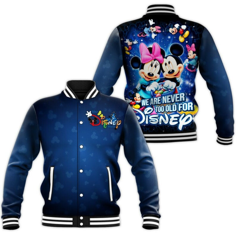 Mickey And Minnie Mouse Baseball Jacket