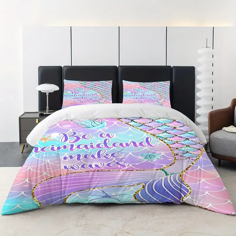 Mermaid Bedding Set Be A Mermaidland Make Waves Duvet Covers