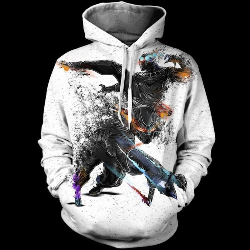 Black Panther Marvel Over Print 3d Hoodie Zip Hoodie 3