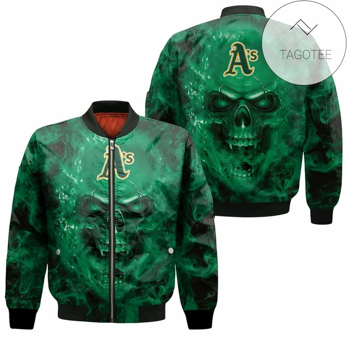 Oakland Athletics Fans Skull Bomber Jacket