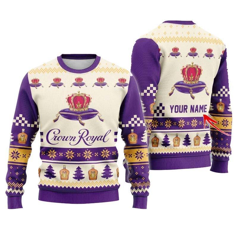 Personalized Crown Royal Christmas Star Ugly Christmas Sweater