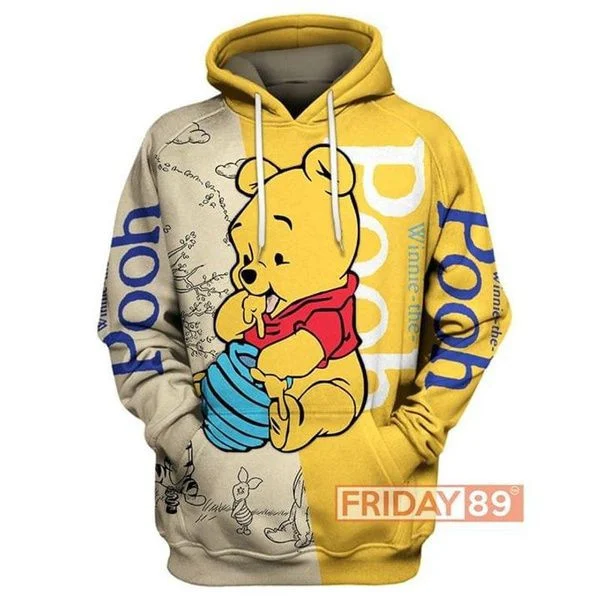 Baby Pooh Winnie The Pooh Cartoon Lover Gift Hoodie Print All Over Unisex Full Size
