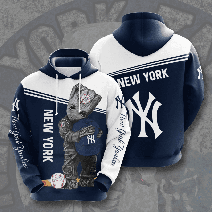 Baby Groot New York Yankees 3D All Over Print Hoodie & Zip Hoodie