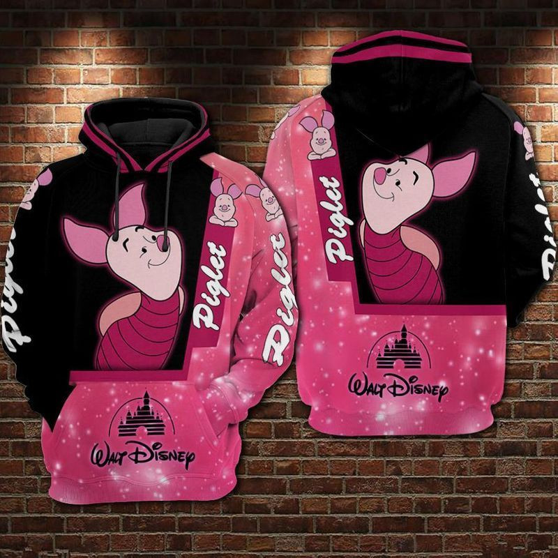 Piglet Pink Galaxy Over Print 3d Hoodie Zip Hoodie