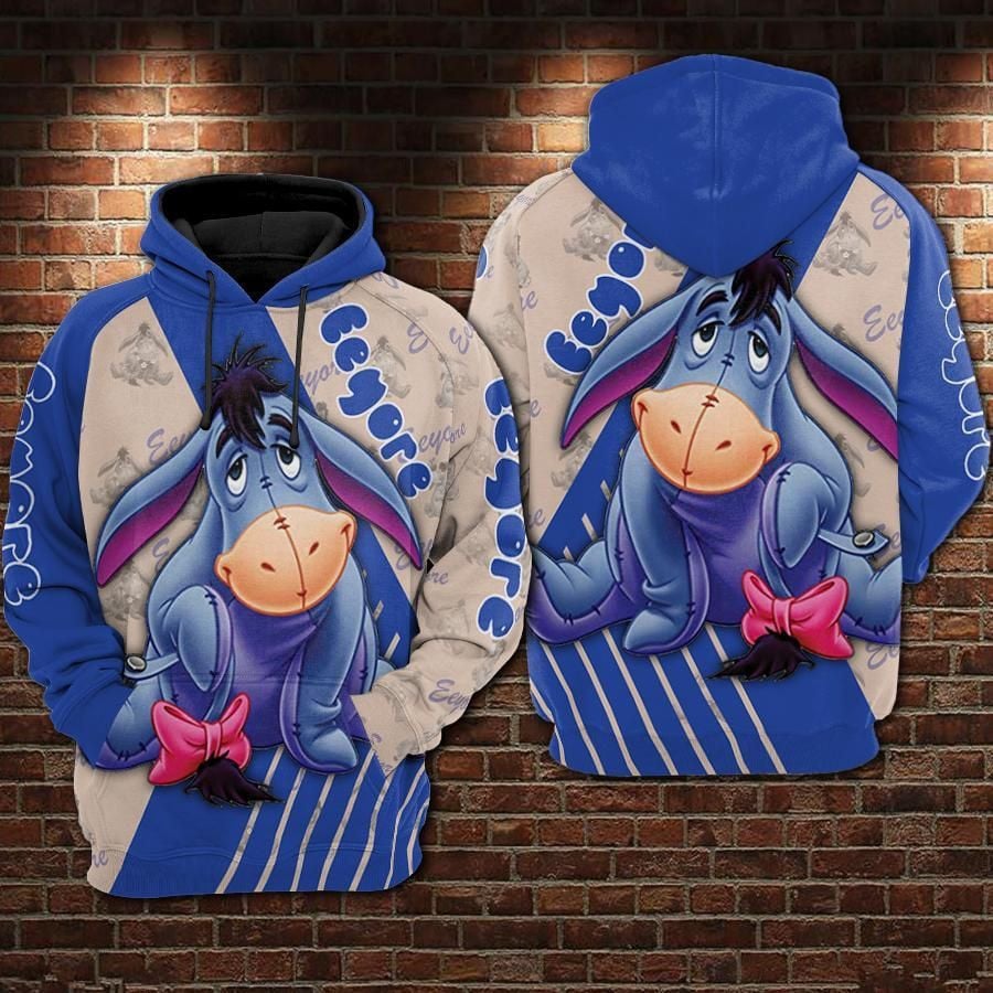 Eeyore Cartoon Winnie The Pooh Movie Over Print 3d Hoodie Zip Hoodie 126