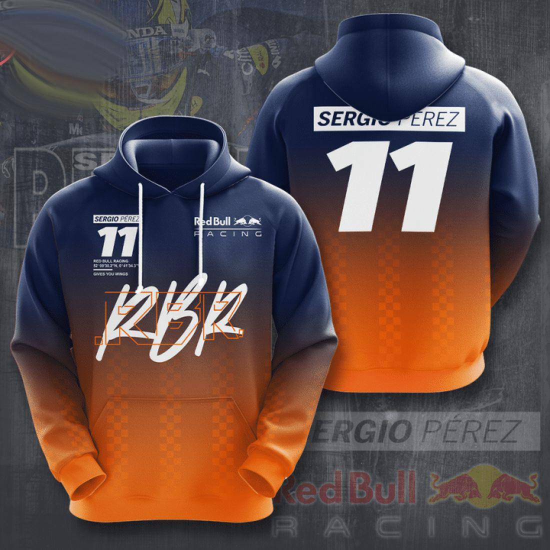 Sergio Perez 11 Red Bull Racing Team All Over Print Hoodie, Zip Hoodie 309