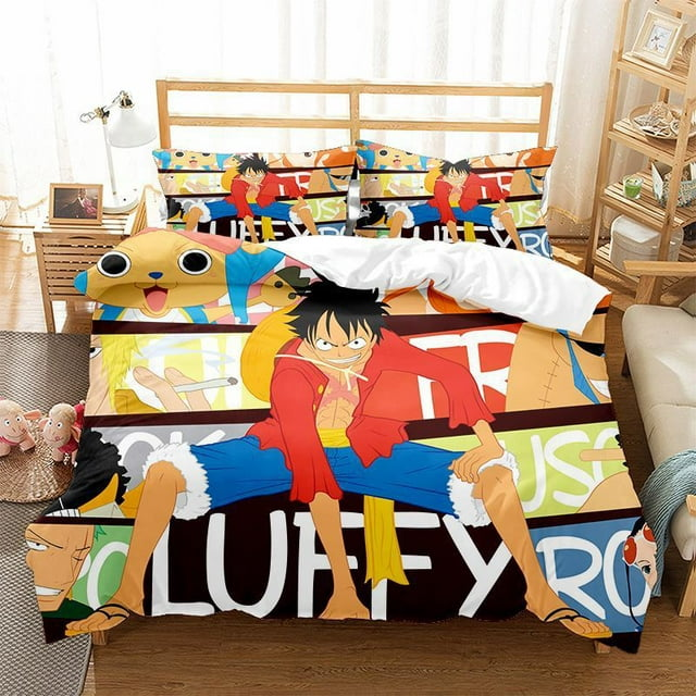 One Piece Bedding Set One Piece Characters Names Pattern Duvet Covers