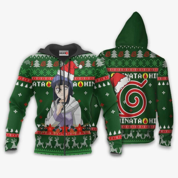 Hinata Hyuga Christmas Naruto Anime 1k449 Cartoon Graphic Outfits Aop 3d Hoodie, Zip Hoodie 1704