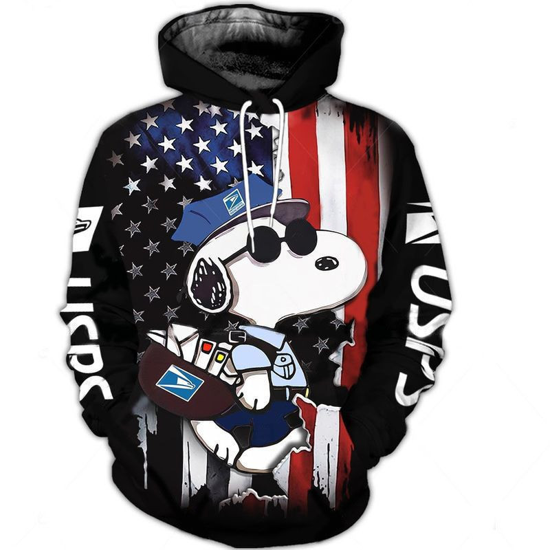 Snoopy Mailman Over Print 3d Hoodie Zip Hoodie