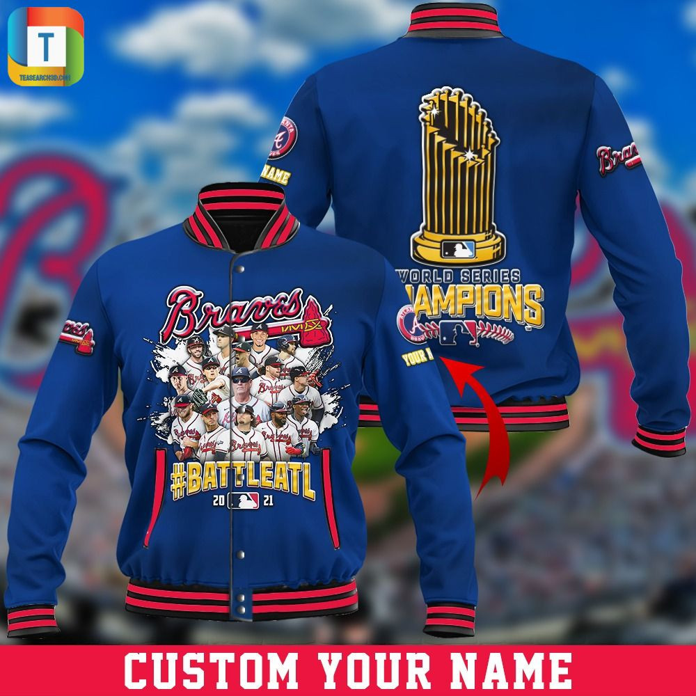 Atlanta Braves Custom Name World Series Champions Baseball Jacket
