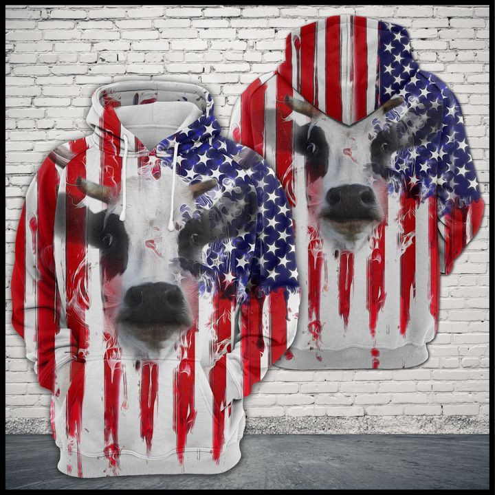 Cow Usa Flag 3D All Over Print Hoodie & Zip Hoodie
