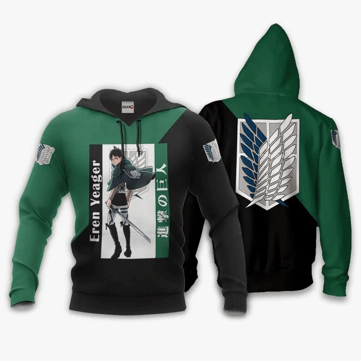 Eren Yeager Attack On Titan  3d Hoodie Zip Hoodie