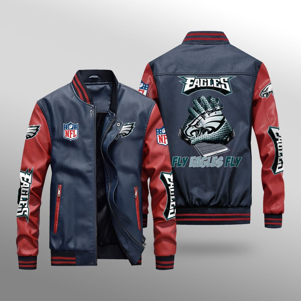 Philadelphia Eagles Leather Bomber Jacket BG08