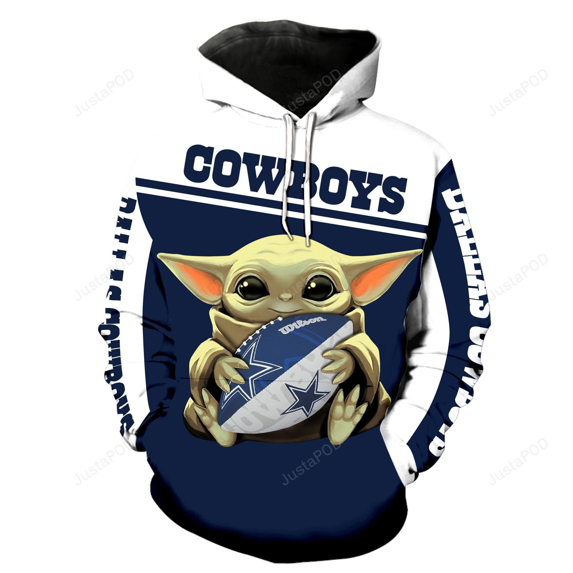 Cowboys Baby Yoda 3D All Over Print Hoodie & Zip Hoodie
