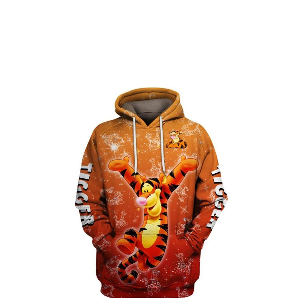 Lovely Tigger Cartoon, Tigger Winnir The Pooh Ver14 All Over Print Hoodie