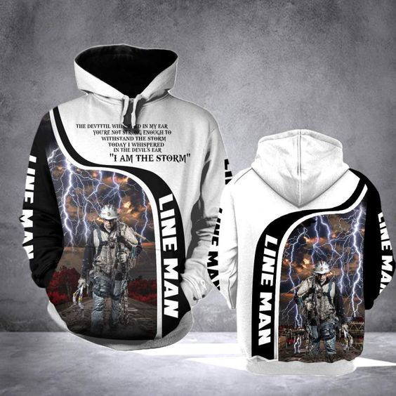 Lineman 3d Pmt All Over Print Unisex Pullover Hoodie