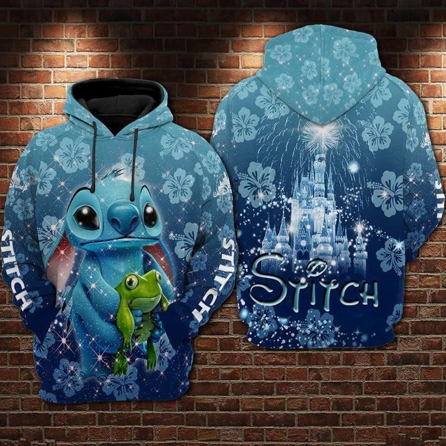 Lilo And Stitch, Stitch And Frog, Castle Aop Hoodie, Zip Hoodie