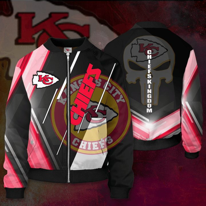 Kansas City Chiefs Punisher Skull Bomber Jacket