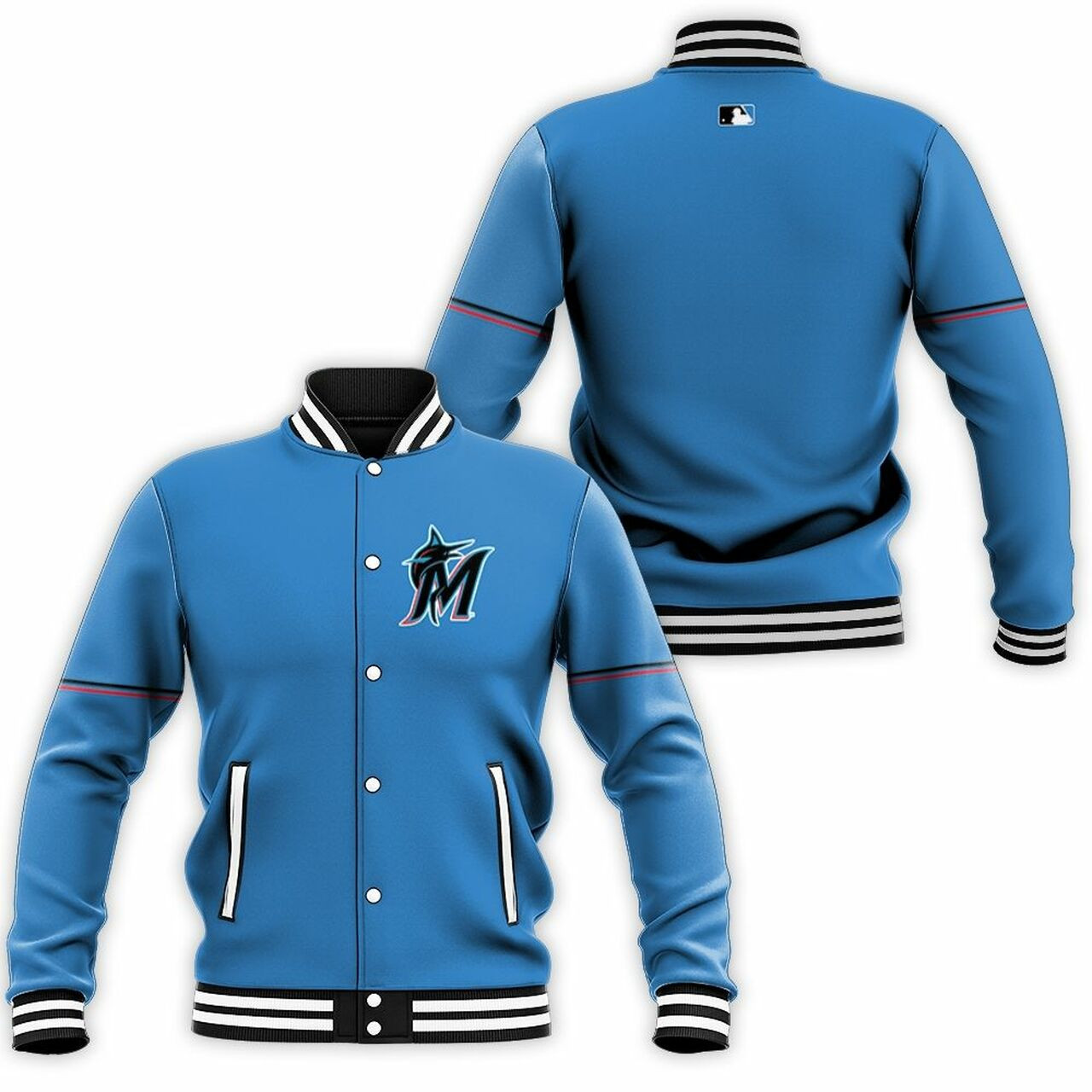 Miami Marlins Alternate 2019 Team Blue Baseball Jacket