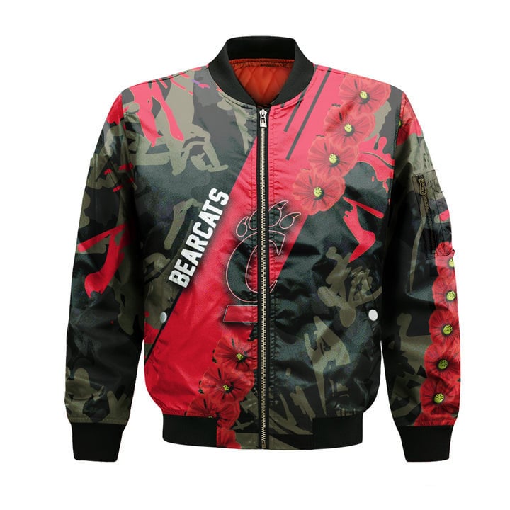 Cincinnati Bearcats Red Flowers Bomber Jacket