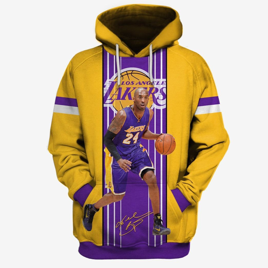 Kobe Bryant 24 Los Angeles Lakers 3D All Over Print Hoodie & Zip Hoodie