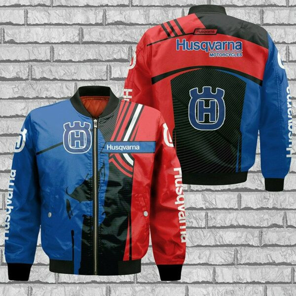 Husqvarna Motorcycles Blue Skull Bomber Jacket 260