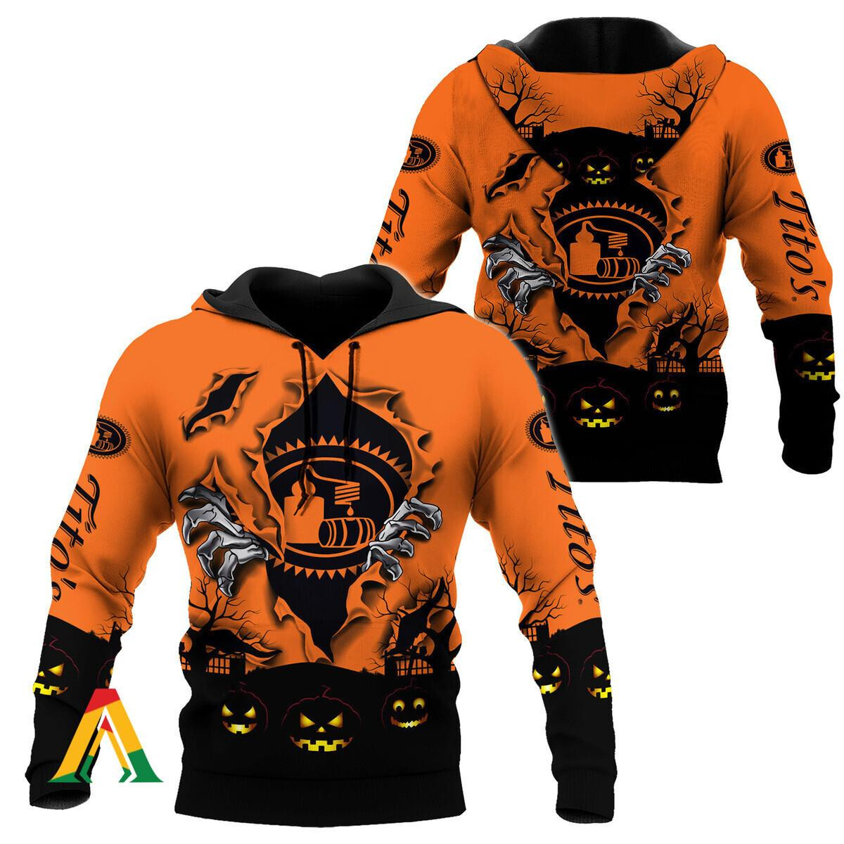 Scary Night Halloween Tito's Vodka Hoodie & Zip Hoodie