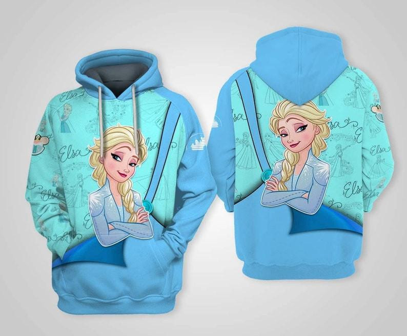Frozen Elsa Princess Cartoon Fan Gift, Pretty Elsa All Over Print Hoodie, Zip Hoodie