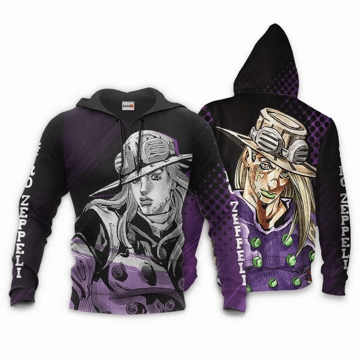 Gyro Zeppeli Jojo's Bizarre Adventure 3d Hoodie Zip Hoodie